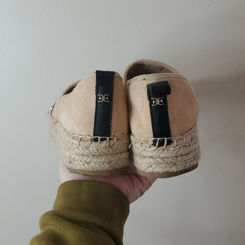 Sam Edelman Celton Moccasins Size 8.5 Pearl Design Cap Toe Espadrille - Picture 5 of 13